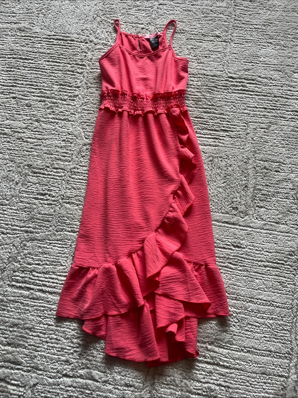 Paper Doll | Girls Pink Ruffle High-Low Dress, 10